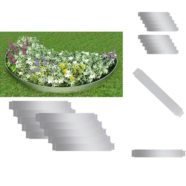 Bedafgrænsning - Living fleksibel bedkant 10 stk. 100x14 cm galvaniseret stål