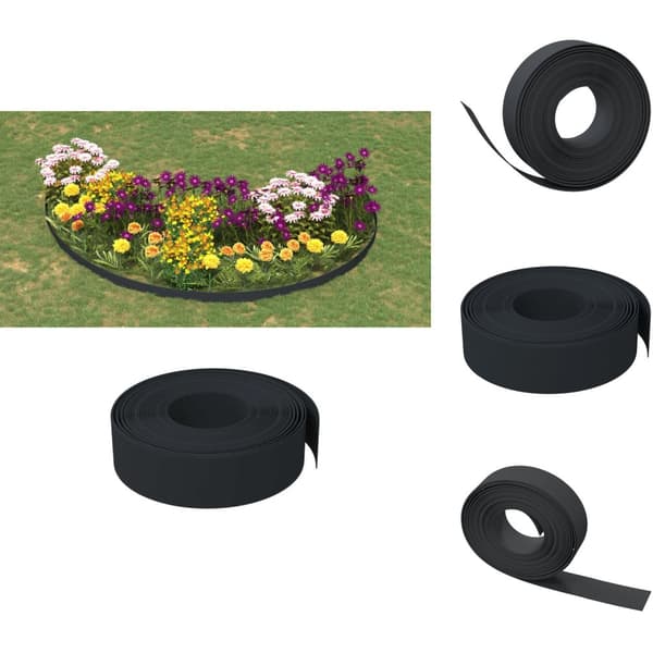Trädgårdsramar & kanter - Living Rabattkant svart 10 m 15 cm polyeten