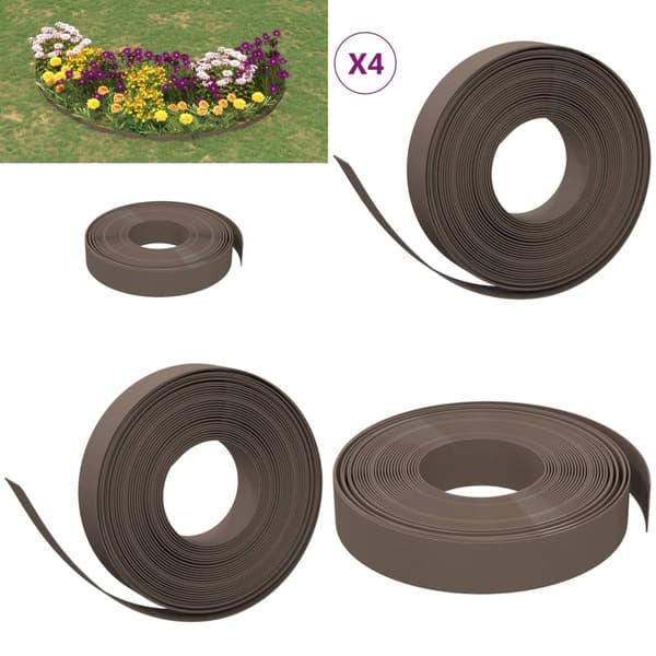 Rabattkant brun 4 st 10 m 10 cm polyeten - Rabattkant - Rabattkanter - Home & Living
