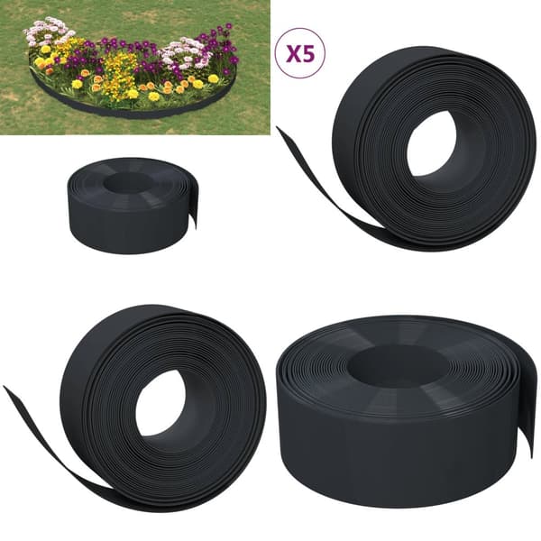Rabattkant svart 5 st 10 m 20 cm polyeten - Rabattkant - Rabattkanter - Home & Living