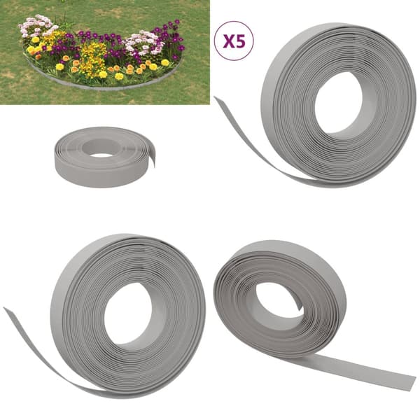 Rabattkant grå 5 st 10 m 10 cm polyeten - Rabattkant - Rabattkanter - Home & Living