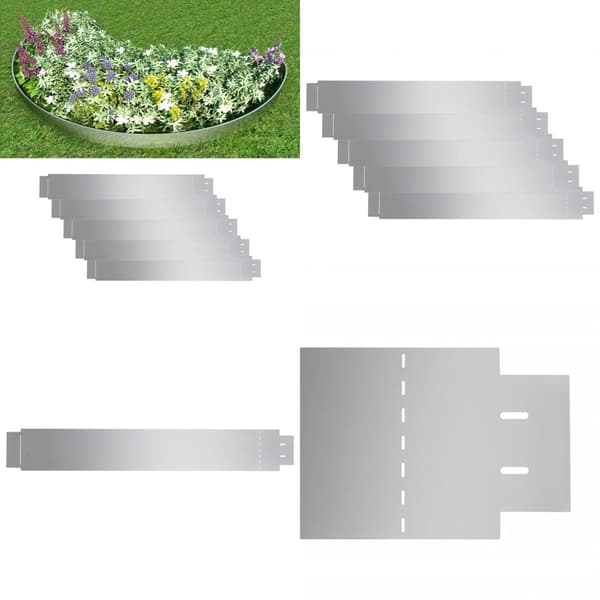 Fleksibel bedkant 5 stk. 100x14 cm galvaniseret stål - Havehegn - Plænehegn - Home & Living