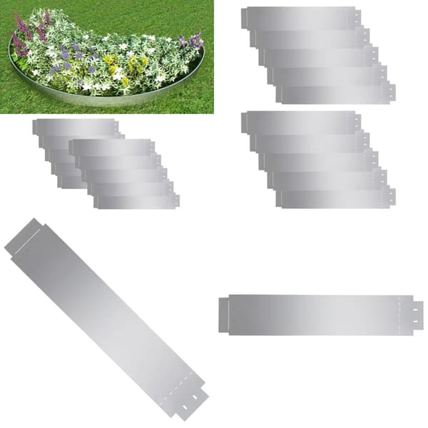 Bedkanter 10 stk. Galvaniseret stål 100 x 20 cm - Havekant - Havekanter - Home & Living