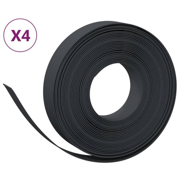 Græskanter 4 stk. 10 m 10 cm polyethylen sort - Græskant - Græskanter - Home & Living