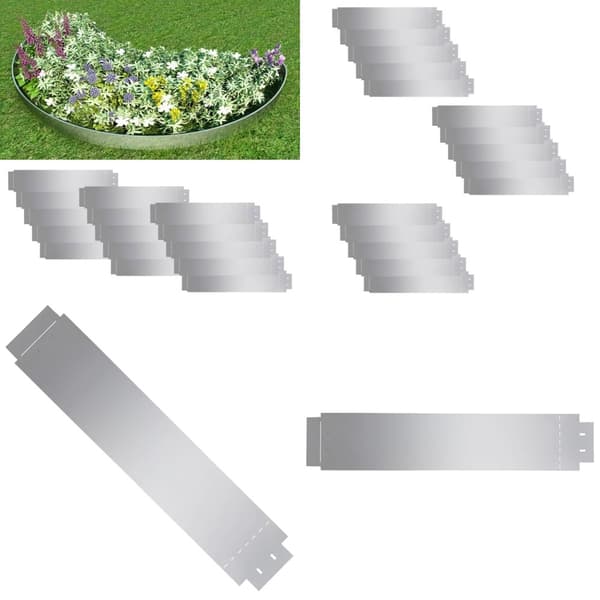 Bedkanter 15 stk. Galvaniseret stål 100 x 20 cm - Havekant - Havekanter - Home & Living