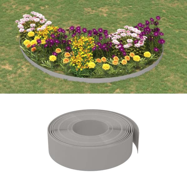 Rabattkant grå 4 st 10 m 15 cm polyeten
