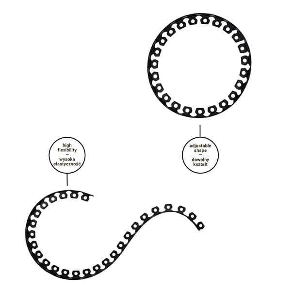 Set of 3 products. Lawn border set EASY BORDER 50mm, grafit