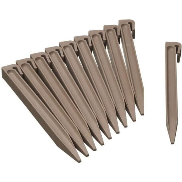 NATURE 10 puutarhan reunusankkurin pussi polypropeenista - K 26,7 x 1,9 x 1,8 cm - beige taupe