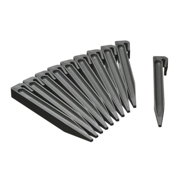 Kantpinnar för trädgården - NATURE - Grå polypropenankare - 10-pack