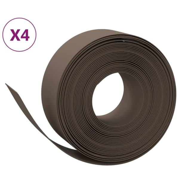 Rabattkant brun 4 st 10 m 20 cm polyeten