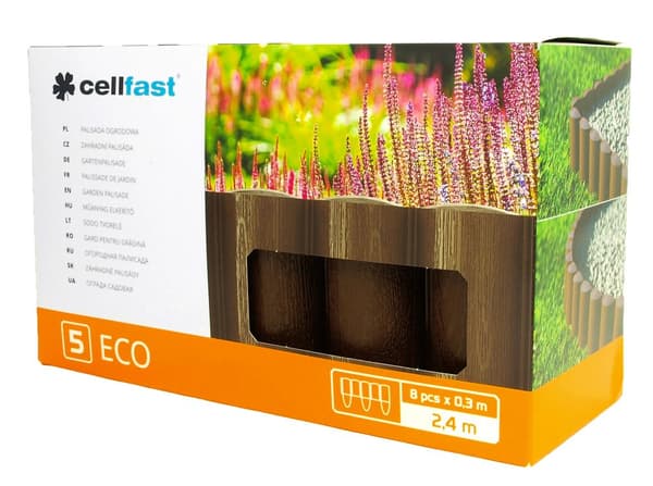 Havepalisade plast brun 2,4m græsplæne