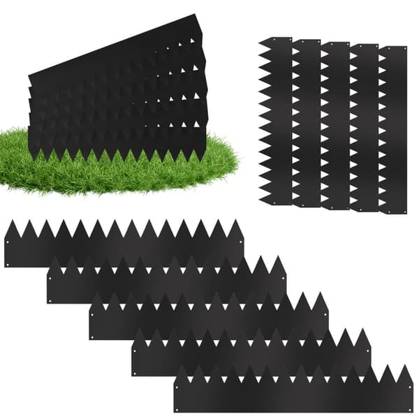 Gräsklippning Trädgårdsklippning Antirotpalissad Växtskydd Stål 100x20cm 80m Svart