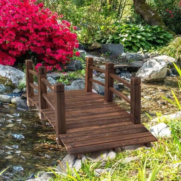 Rootz Garden Bridge - Träbro - Bro - Träspång - Pond Bridge - Mörkbrun - 152,5Lx67Bx48H cm