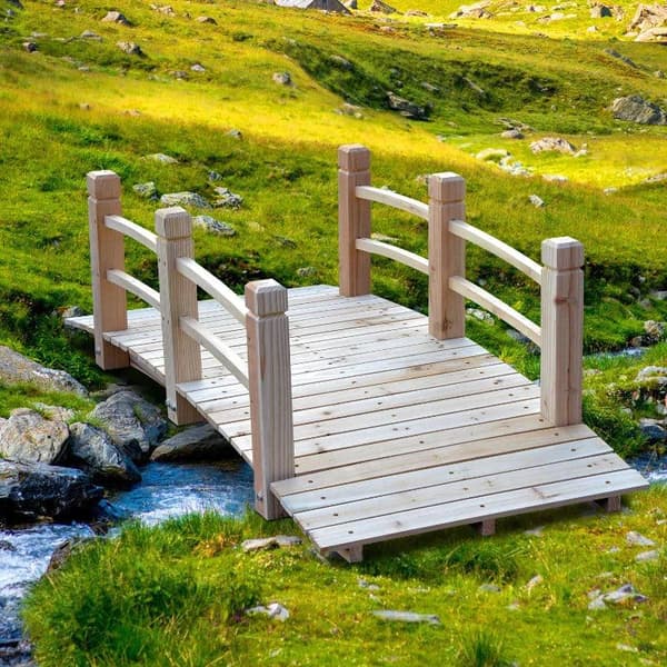 Rootz Garden Bridge - Træbro - Bro - Trægangbro - Dambro - Grantræ - 152,5 x 67 x 48 cm