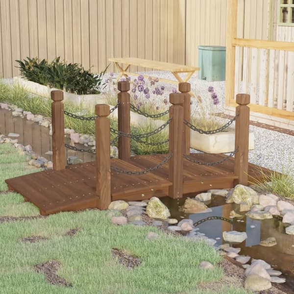 vidaXL Puutarhasilta ketjukaiteilla 150x67x56 cm täysi kuusi -  Puutarhasillat