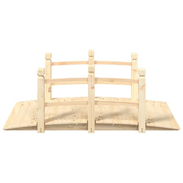 The Living Store havebro med gelænder 150x67x56 cm massivt grantræ - Havebroer