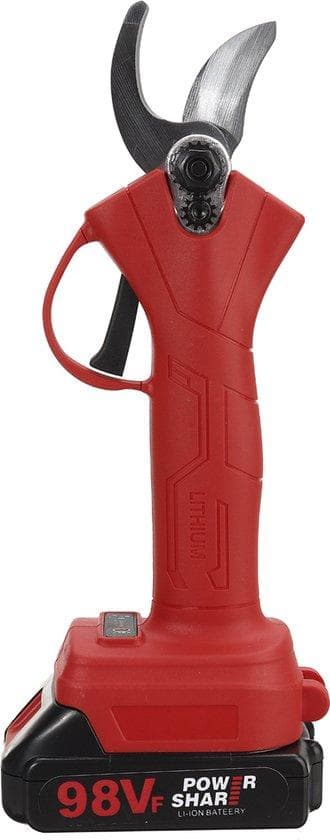 KIWarm Pruning Shears - Beskärningssax - 30 mm - Glidfri elektrisk sax - med 2 batterier - för att klippa och trimma grenar i fruktträdgårdar - Röd