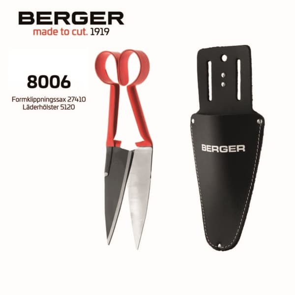Berger Set 8006 - Formklippningssax 27410 + Läderhölster 5120