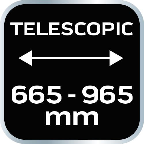 By-pass afskærer 665 mm, rækkevidde op til 42 mm, gear, teleskophåndtag