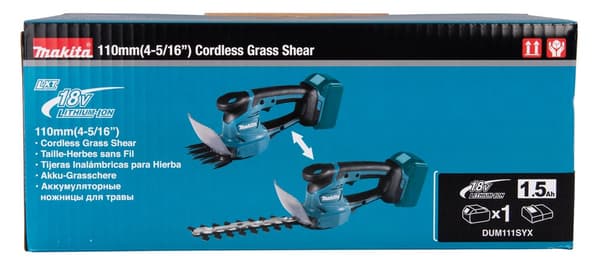 Makita DUM111SYX röjsax/strängtrimmer 27 W Batteri Svart, Blå