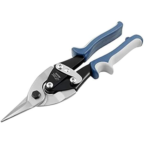 Ferrestock FSKTC002 250 mm (10 tum) rak skärsax av plåt, legerat stål, 50 mm tandad kniv, låsning