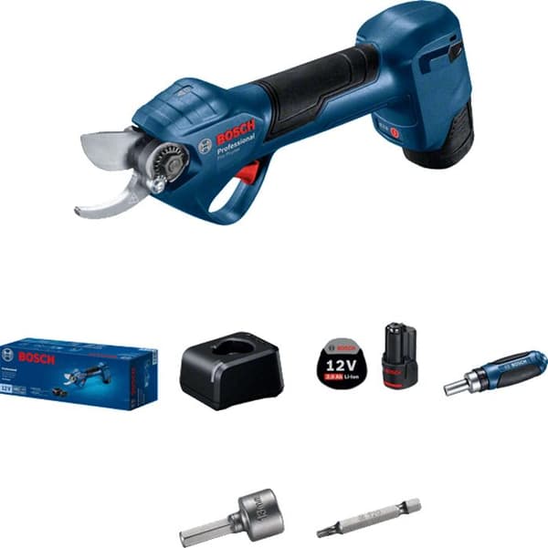 Sekatör - Bosch Pro - Grensax - Trådlös - 12 V Lithium Ion - Färg Svart, Blå