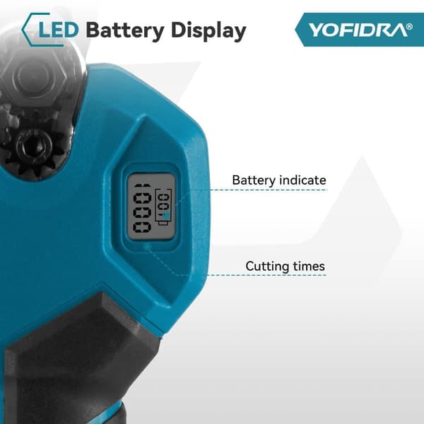 Yofidra Borstlös Elektrisk Beskärningssax 30mm Uppladdningsbar Sax Fruktträd Trädgårdsverktyg(med 2 batterier)