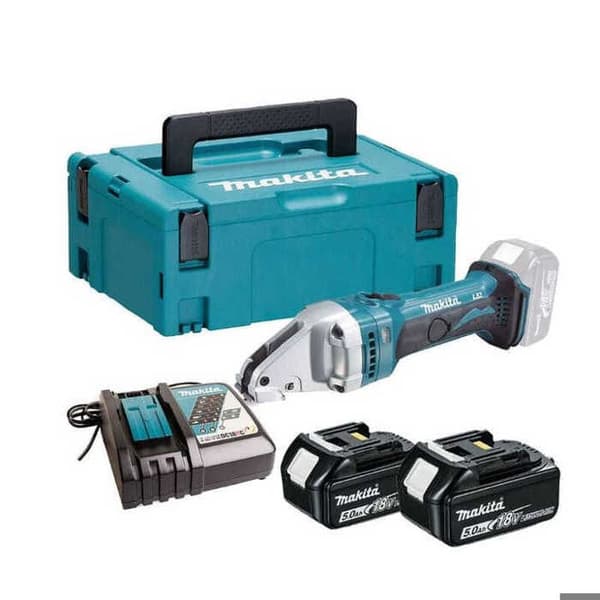 Makita DJS161RTJ - hand - BJS101ZJ 18V sladdlös plåtsax i MAKPAC fodral med 2 4Ah batterier Laddare, 280 wattW, 18