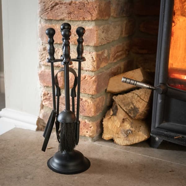 Hill Interiors Black Duchess Steel Hearth Tool Set