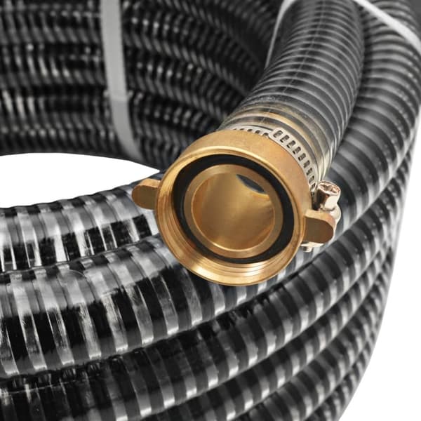vidaXL sugeslange med messingstik 7 m 25 mm sort