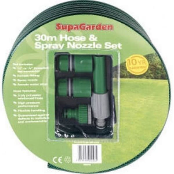 SupaGarden Set med slang och munstycke Green 30m