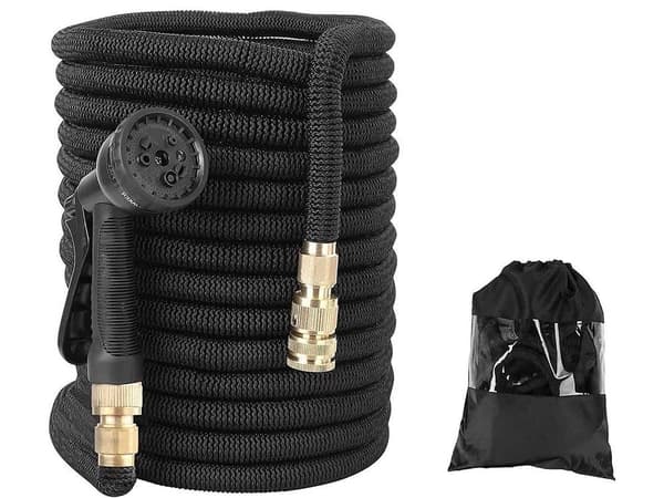 15m Magic Hose Expanderande Vattenslang / Trädgårdsslang Svart