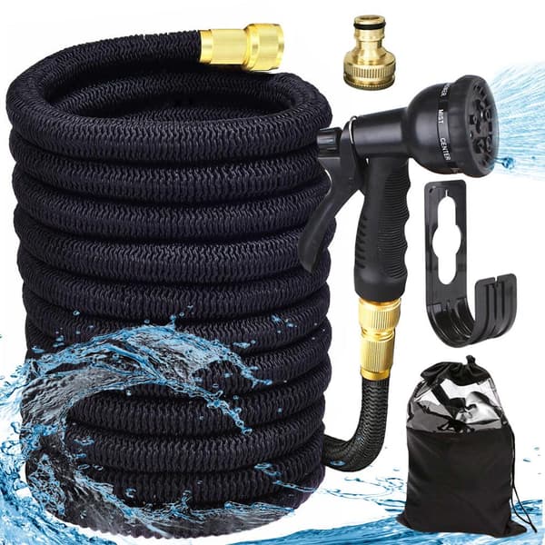 15m Magic Hose Expanderande Vattenslang / Trädgårdsslang Svart