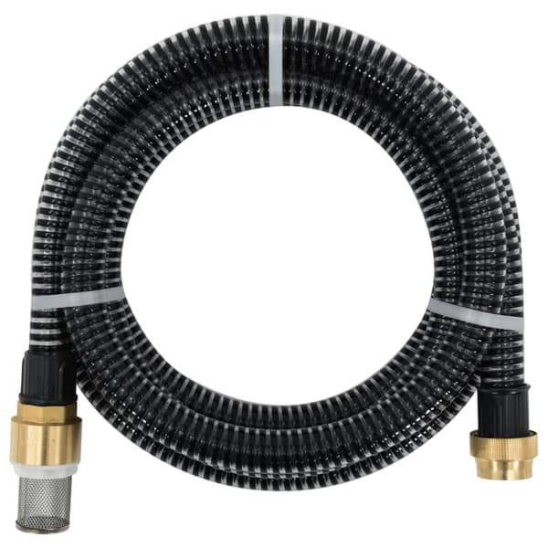 Sugslang med kopplingar mässing svart 1,1" 10 m PVC