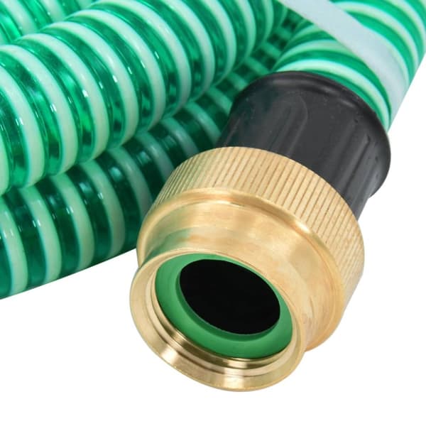 sugeslange med messingkoblinger 1,1" 10 m PVC grøn