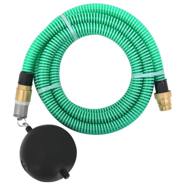 sugeslange med messingkoblinger 1,1" 10 m PVC grøn