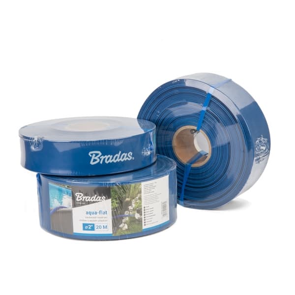 Set med 2 produkter. Flatslange AQUA - FLAT PE / EVA i sett med slangeklemme WP1 - 1 "- 30m