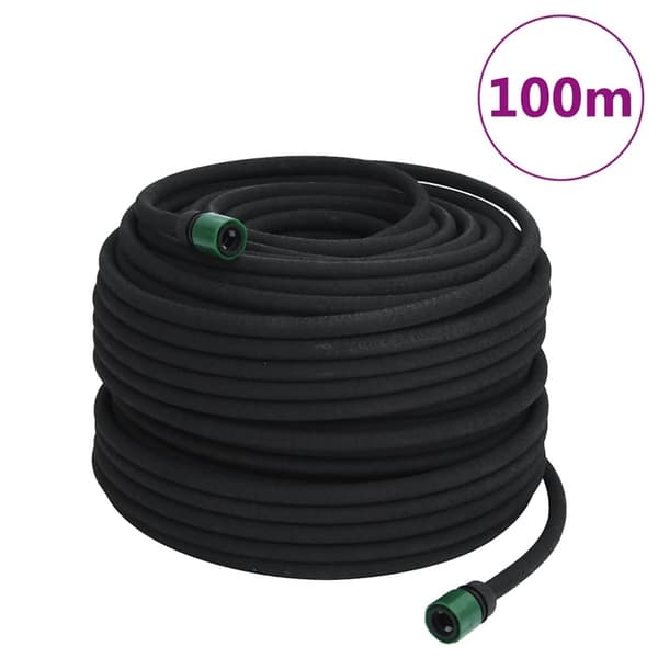vidaXL siveslange 0,6" 100 m gummi sort