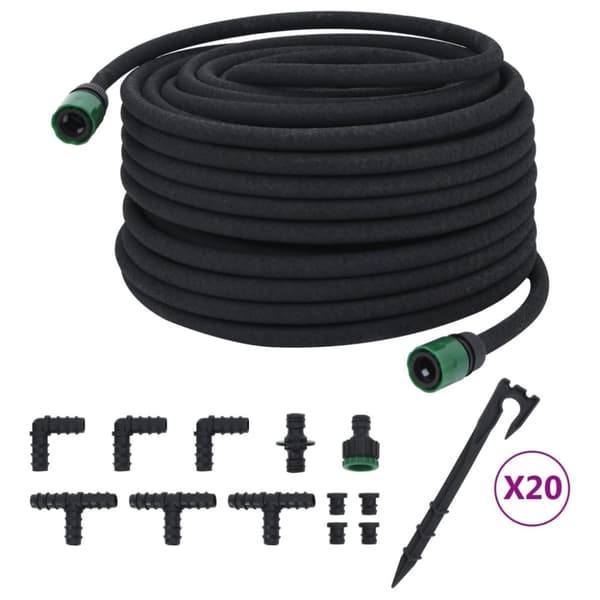 vidaXL Fuktslang svart 0,6" 50 m gummi