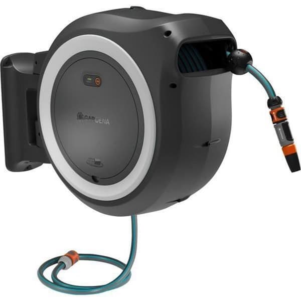 Väggslangupprullare - GARDENA - PowerRoll - XXL - P4A - Vit - 18 V - Längd 40 m - Slang 13 mm