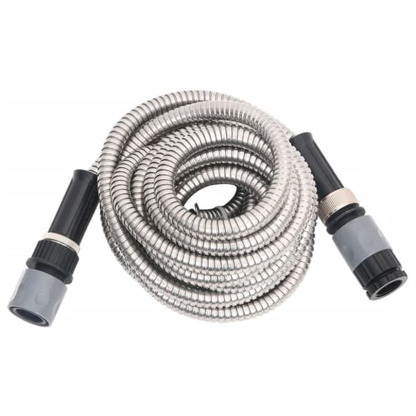vidaXL Slang med sprutmunstycke silver 0,6" 15 m rostfritt stål -  Vattenslangar