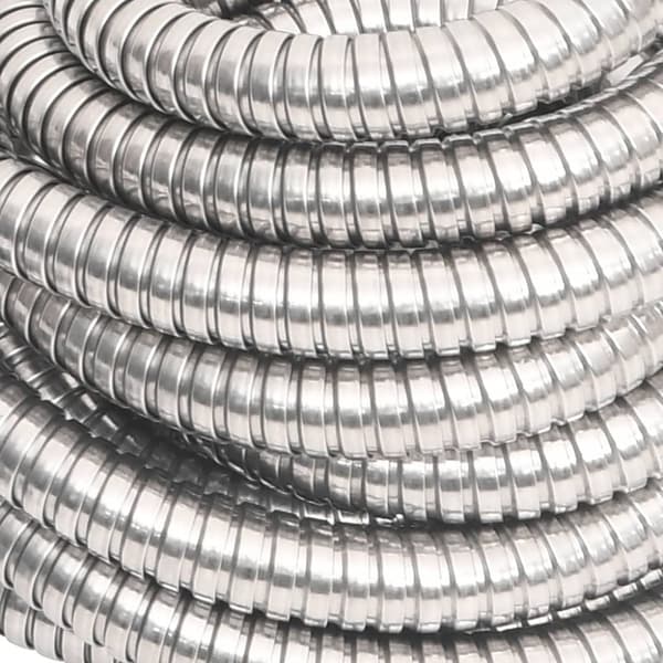 vidaXL Slang med sprutmunstycke silver 0,6" 30 m rostfritt stål -  Vattenslangar