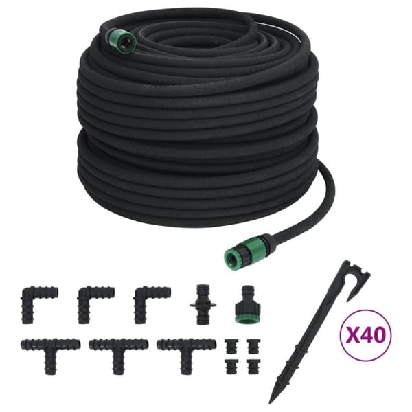 vidaXL Puutarhaletku musta 0,6" 100 m kumi -  Puutarhaletkut