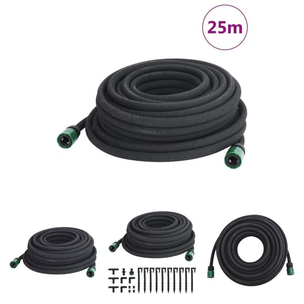 The Living Store siveslange 0,6" 25 m gummi sort -  Haveslanger