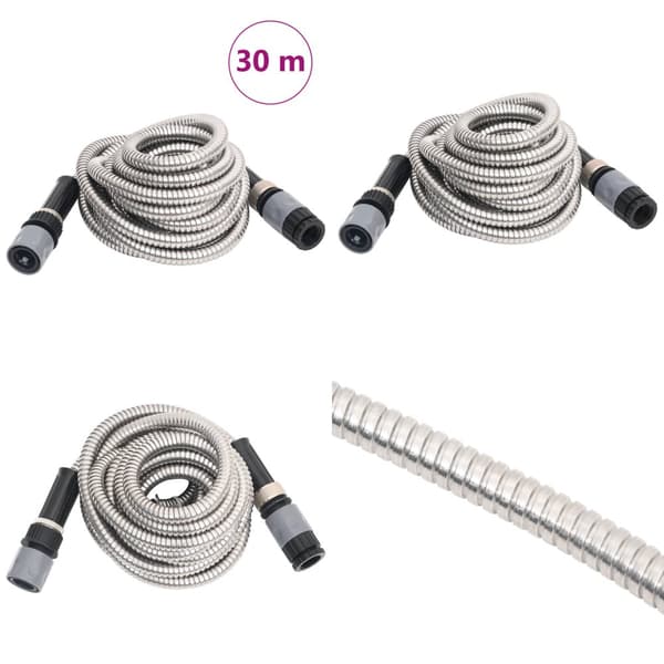 Puutarhaletku suuttimella hopea 0,6" 30 m ruostumaton teräs - Puutarhaletku - Puutarhaletkut - Home & Living