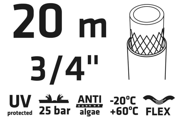 Haveslange 20 m, 3/4" PROFESSIONEL