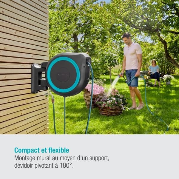 GARDENA RollUp XL automatisk väggdispenser - Längd 35m - Ø13mm - Komplett kit - 5 års garanti