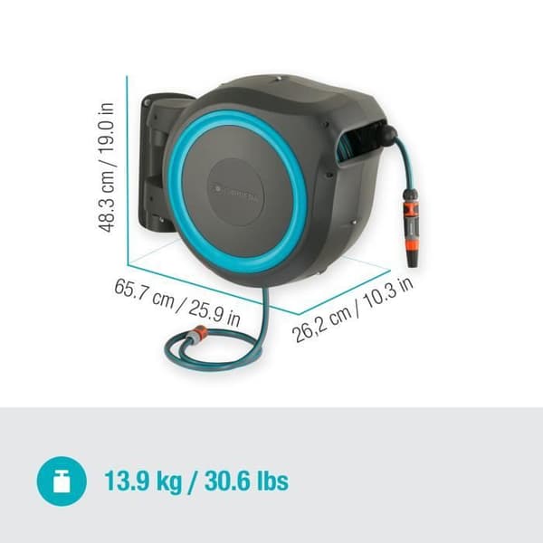 GARDENA RollUp XL automatisk väggdispenser - Längd 35m - Ø13mm - Komplett kit - 5 års garanti