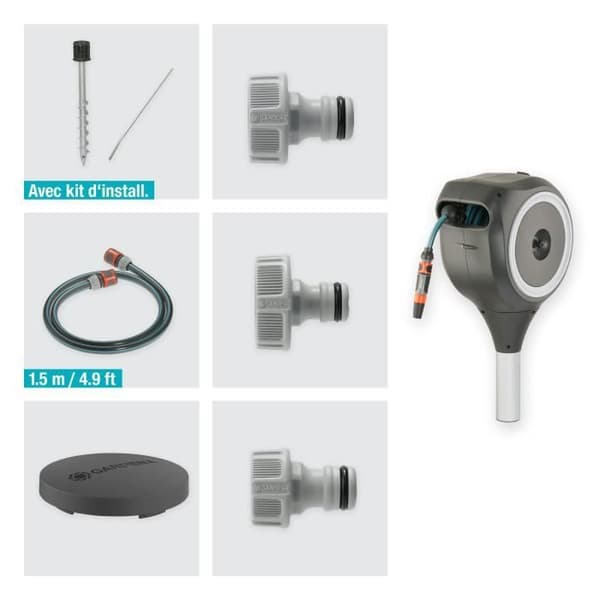 GARDENA RollUp S automatisk dispenser 15m vit kant - Komplett kit - 5 års garanti