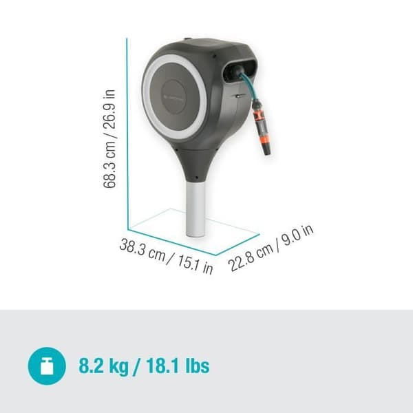 GARDENA RollUp S automatisk dispenser 15m vit kant - Komplett kit - 5 års garanti